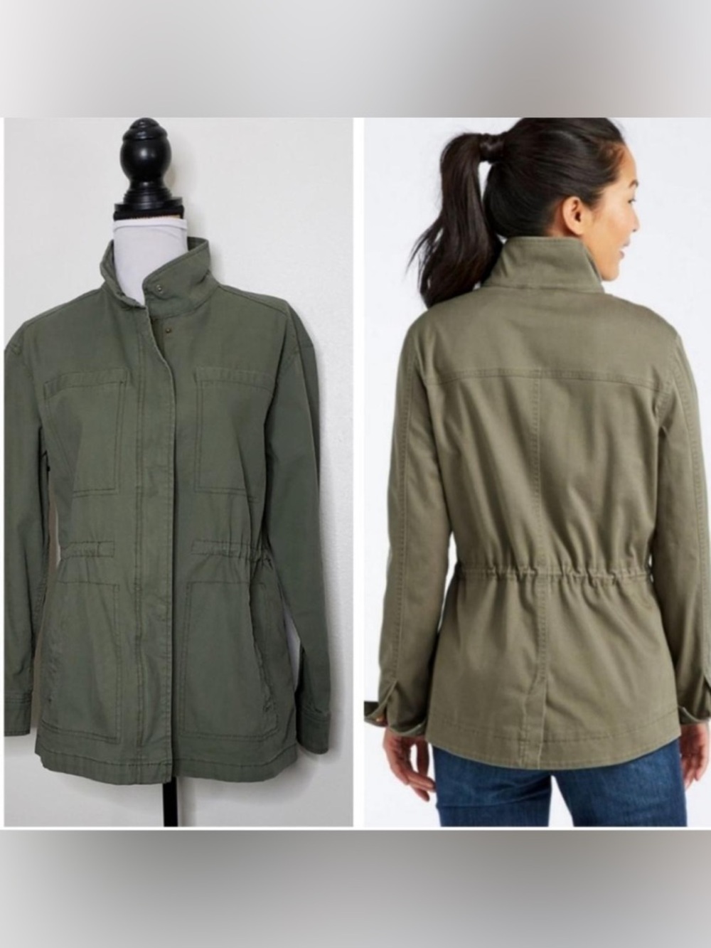 Old Navy Olive Green Drawstring Utility Jacket